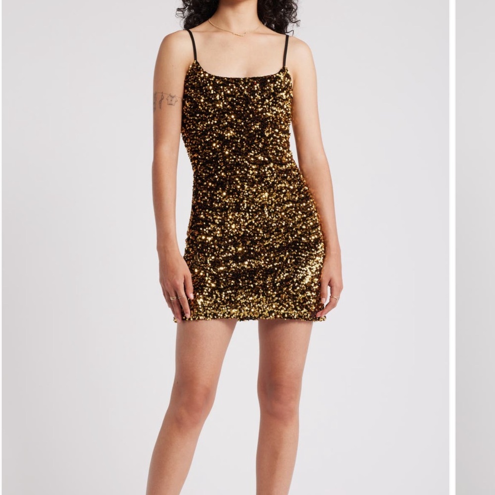 BP Gold sequin dress size S